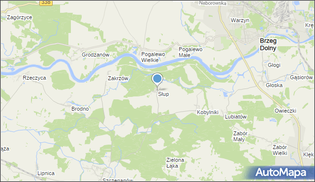 mapa Słup, Słup gmina Środa Śląska na mapie Targeo